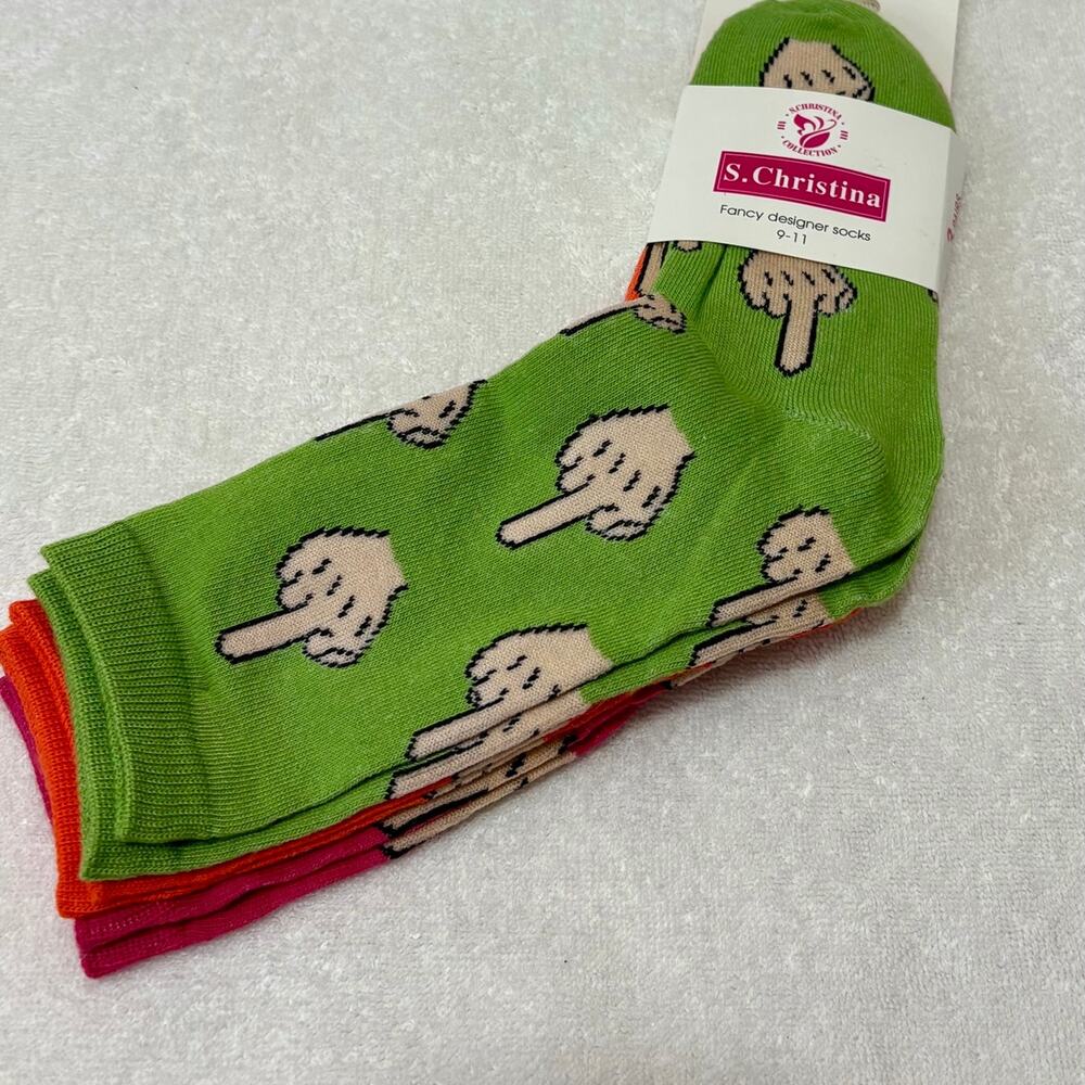 3-Pack Middle Finger Socks - Picture 6 of 8